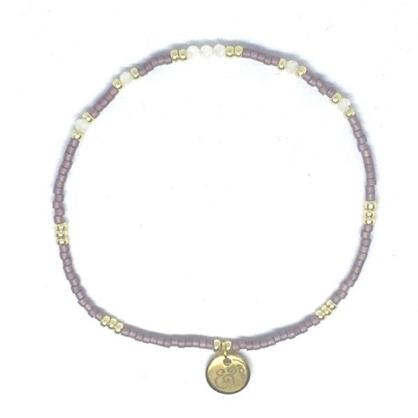 bits and pieces mandala de masca yogini rosa bracelets chakra moonstone purple white gold
