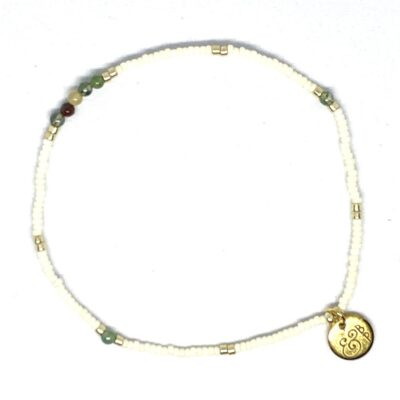 bits and pieces do what you love india agate gemstone bracelet white gold miyuki beads