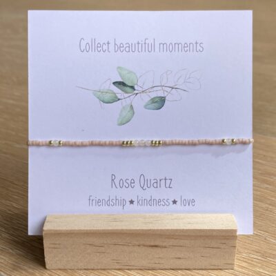 bits and pieces gemstone gift bracelets collect beautiful moments rose quartz miyuki beads kralen armband pink roze