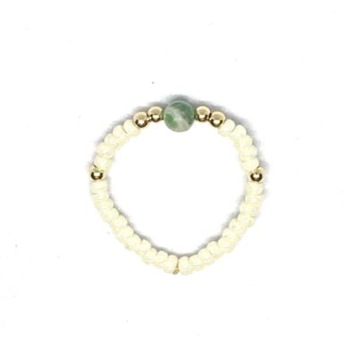 miyuki beads kralen gold silver bits and pieces green jade gemstone off white beige gold filled