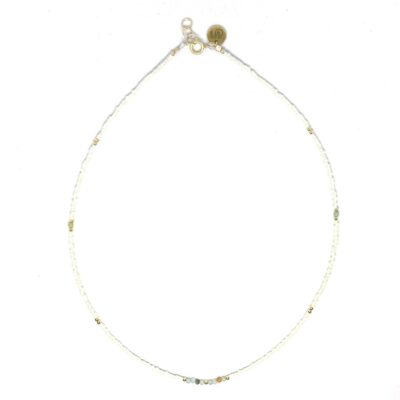 bits and pieces necklace ketting miyuki beads kralen gold yellow brown blue off white creme amazon gemstone
