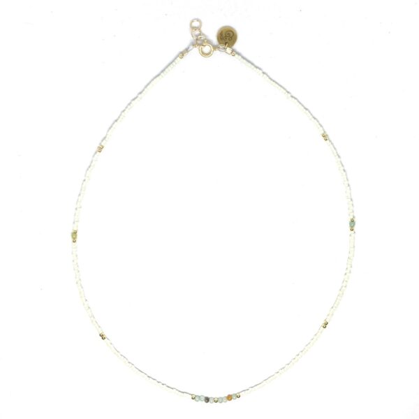 bits and pieces necklace ketting miyuki beads kralen gold yellow brown blue off white creme amazon gemstone