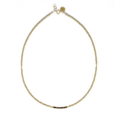 bits and pieces necklace ketting miyuki beads kralen gold filled camel brown tiger eye gemstone