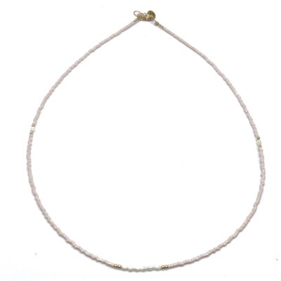 bits and pieces gemstone necklace gold light pink peach sweet water pearls