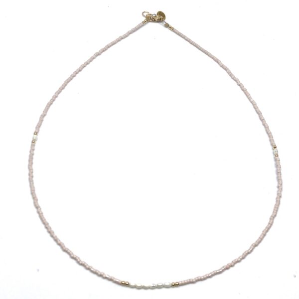 bits and pieces gemstone necklace gold light pink peach sweet water pearls