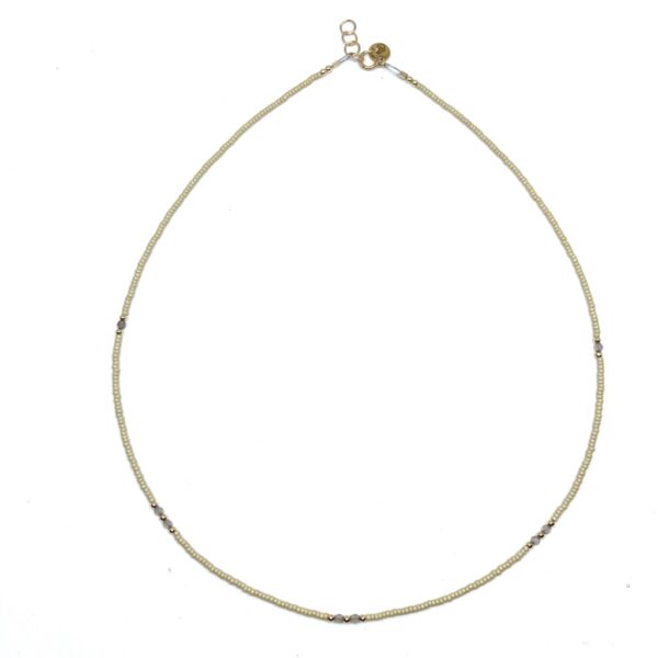 bits and pieces gemstone necklace gold beige camel brown smoky quartz