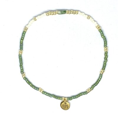 miyuki beads kralen gold silver bits and pieces green off-white jade gemstone