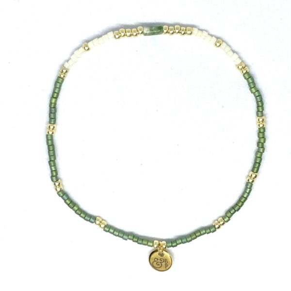 miyuki beads kralen gold silver bits and pieces green off-white jade gemstone
