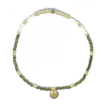 miyuki beads kralen gold silver bits and pieces olive green off white glass beads