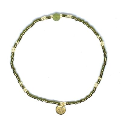 miyuki beads kralen gold silver bits and pieces olive green stone