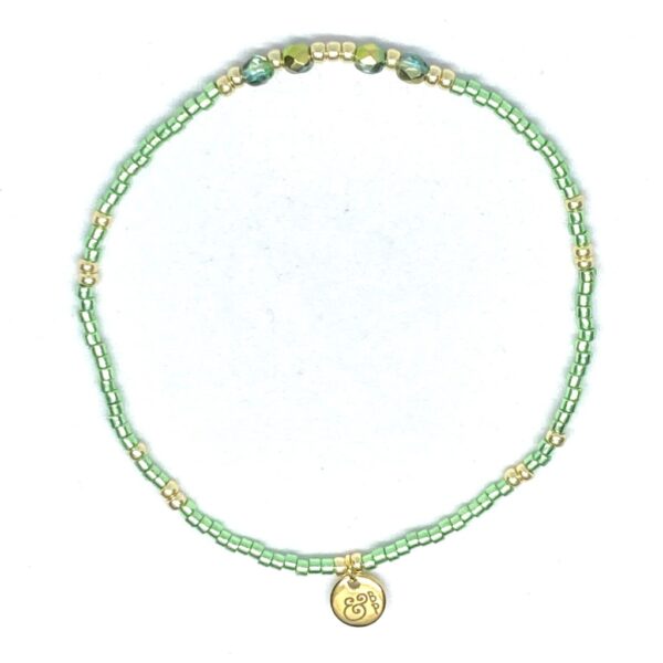 miyuki beads kralen gold silver bits and pieces green glass beads