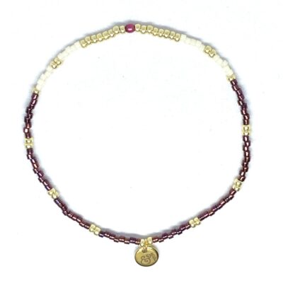 miyuki beads kralen gold silver bits and pieces dark red off white glass beads