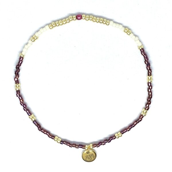 miyuki beads kralen gold silver bits and pieces dark red off white glass beads