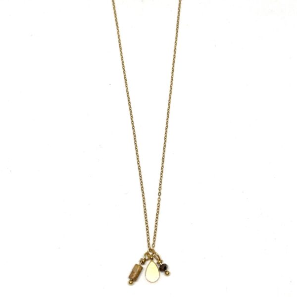 bits and pieces jewelry stainless steel necklaces gold camel dark brown