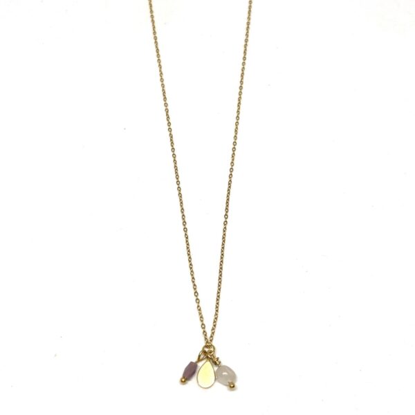 bits and pieces jewelry stainless steel necklaces gold moonstone gemstone black white glass bead moonstone