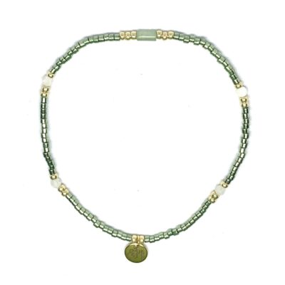 miyuki beads kralen gold silver bits and pieces white green glass beads green aventurine gemstone