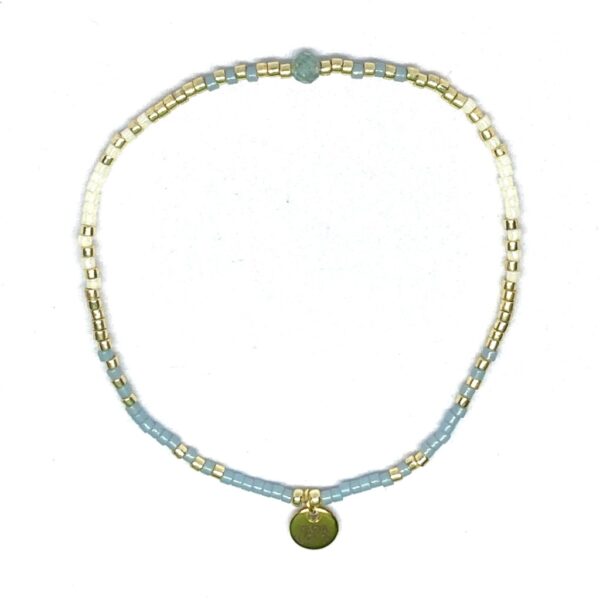 miyuki beads kralen gold silver bits and pieces off white jeans blue apatite gemstone
