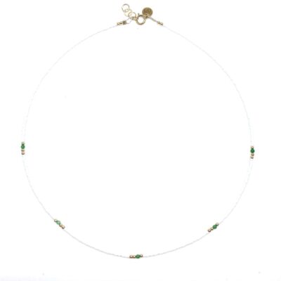 bits and pieces gemstone necklace gold jade gemstone white green