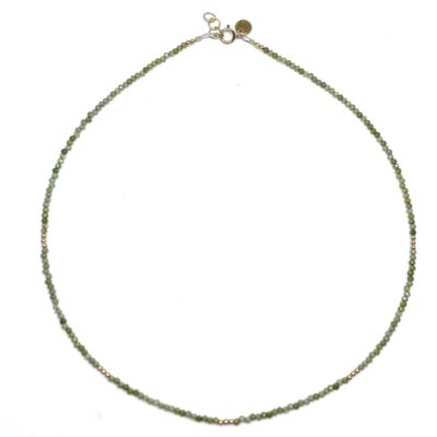 bits and pieces gemstone necklace gold green zircon gemstones