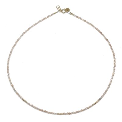 bits and pieces gemstone necklace gold zircon orange peach