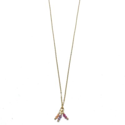 bits and pieces jewelry stainless steel necklaces gold gemstone zircon champagne lilac red rose quartz glass bead