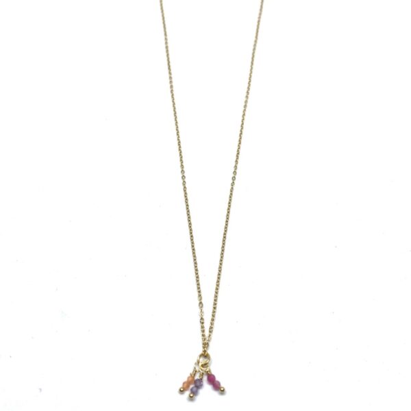 bits and pieces jewelry stainless steel necklaces gold gemstone zircon champagne lilac red rose quartz glass bead