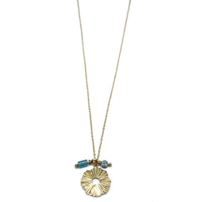 bits and pieces jewelry stainless steel necklaces gold turquoise stone glass bead