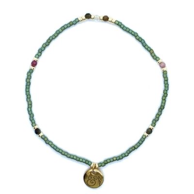 bits and pieces gemstone gift bracelets miyuki beads kralen armband mindset is everything jasmine tourmaline green black off white pink