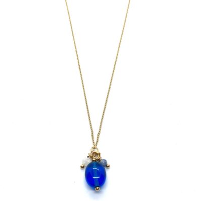 bits and pieces jewelry stainless steel cobalt blue moonstone blue aventurine gold necklaces