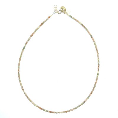 bits and pieces jewelry gold filled unakite multi colored green orange gemstones beads gold necklaces