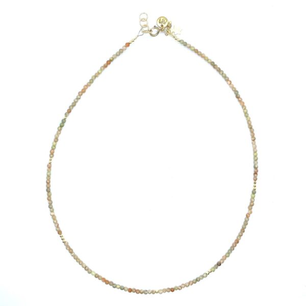 bits and pieces jewelry gold filled unakite multi colored green orange gemstones beads gold necklaces