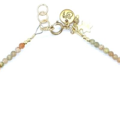 bits and pieces jewelry gold filled unakite multi colored green orange gemstones beads gold necklaces