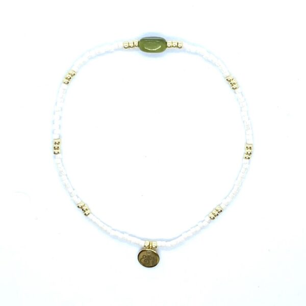 bits and pieces jewelry off white green jade beads bracelets