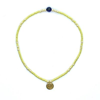 bits and pieces jewelry miyuki beads yellow blue lapis lazuli gemstones gold bracelets