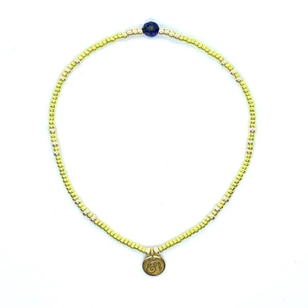 bits and pieces jewelry miyuki beads yellow blue lapis lazuli gemstones gold bracelets