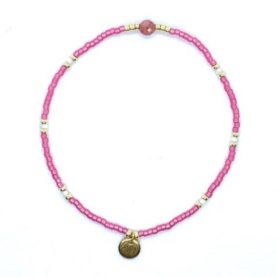 bits and pieces jewelry pink rhodochrosite gemstone gold bracelets