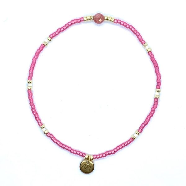bits and pieces jewelry pink rhodochrosite gemstone gold bracelets