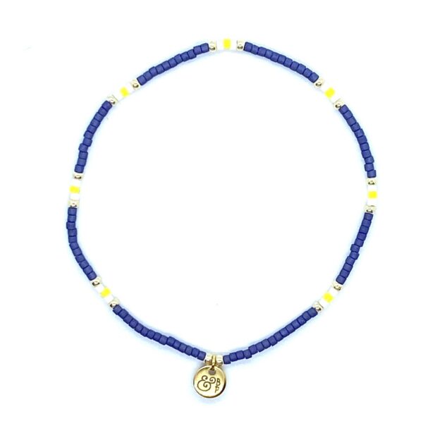 bits and pieces jewelry dark blue purple off-white gold lapis lazuli gemstone bracelets