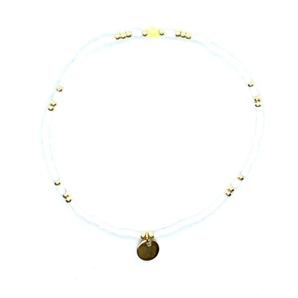 bits and pieces jewelry white yellow glass beads bracelets