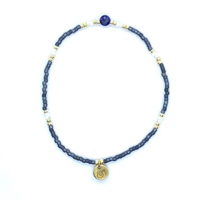 bits and pieces jewelry dark blue off-white cobalt blue lapis lazuli beads bracelets