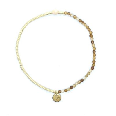 bits and pieces jewelry beige camel brown gold chalcedony coffee lace agate gemstone beads bracelets