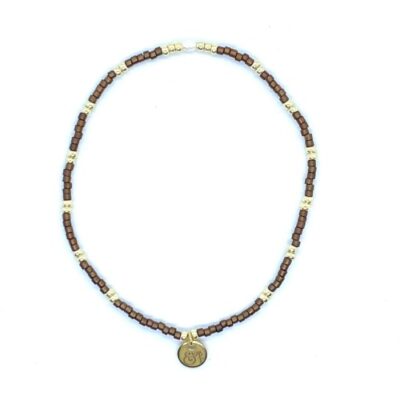 bits and pieces jewelry dark brown off-white gold beads bracelets