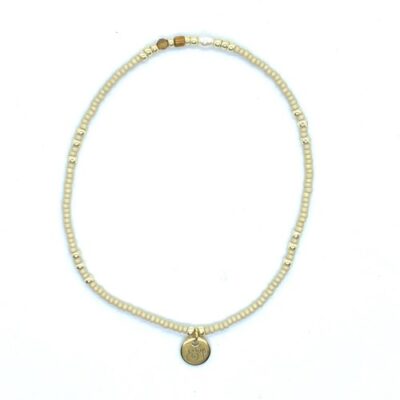 bits and pieces jewelry gold beige off-white beads bracelets