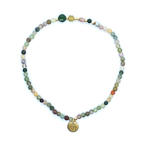 bits and pieces jewelry off white brown green gemstone gold filled beads bracelets