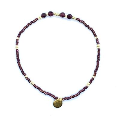 bits and pieces jewelry gold burgundy deep red garnet gemstone beads bracelets