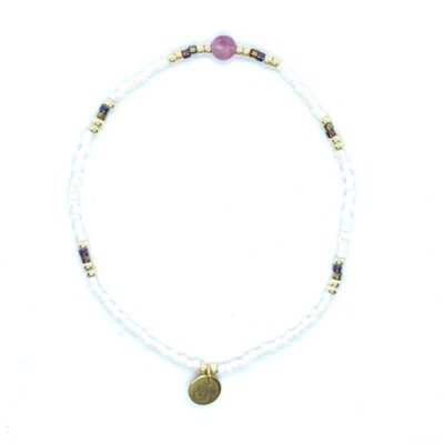 bits and pieces jewelry miyuki gold off white multicolored strawberry quartz gemstones beads bracelets