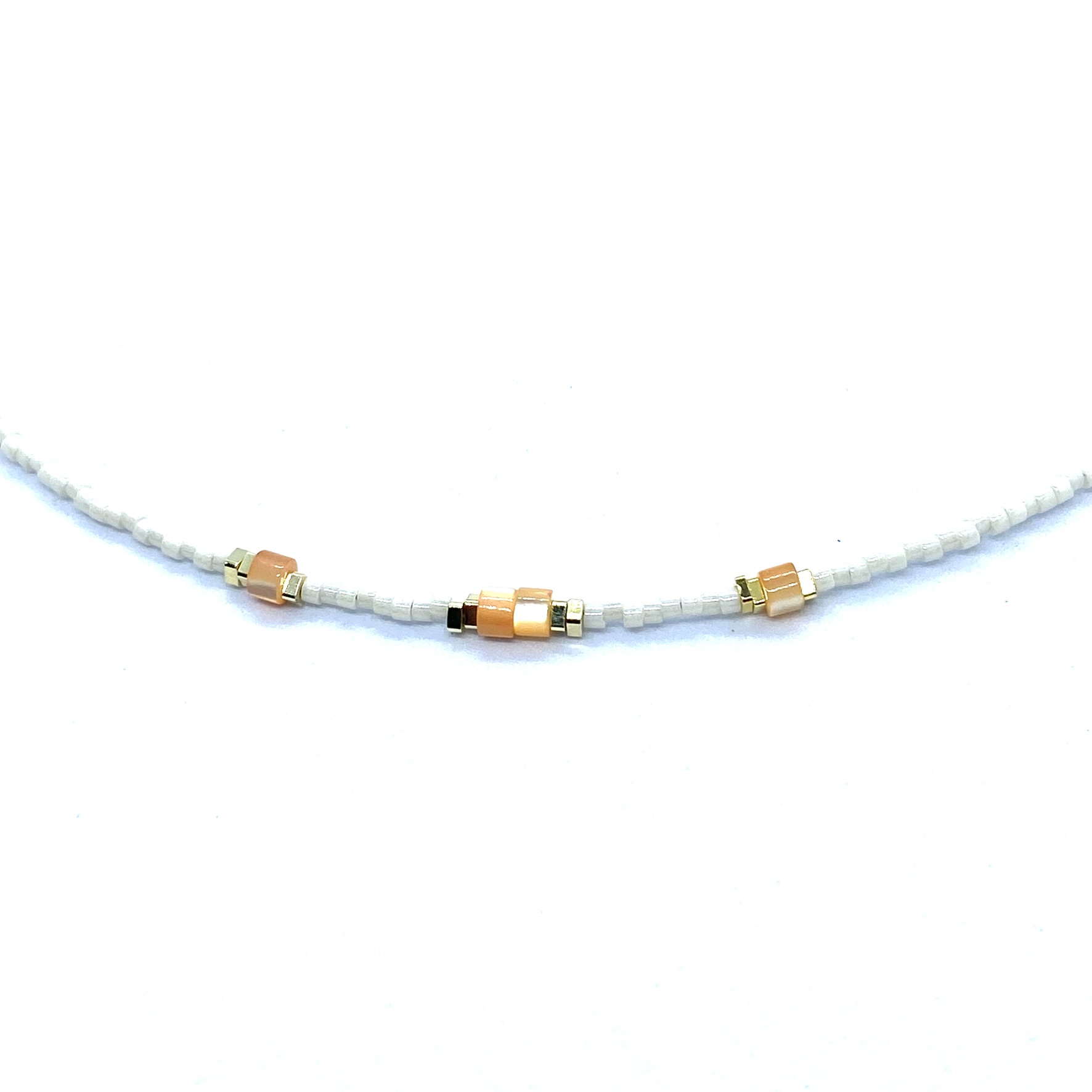 bits and pieces jewelry miyuki gemstone beads bracelets gold necklaces off white orange mother of pearl shell beads