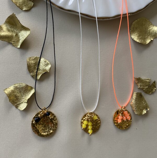 bits and pieces jewelry stainless steel cord gold necklaces orange white black