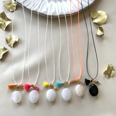 bits and pieces jewelry stainless steel cord gold necklaces orange white black