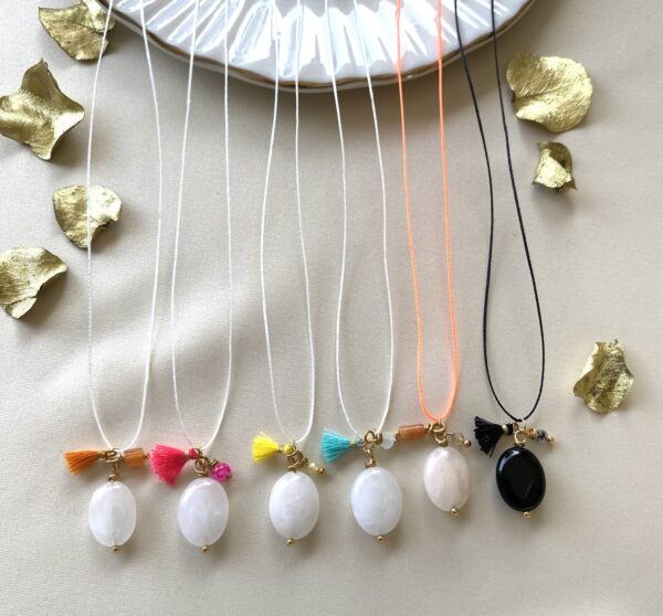 bits and pieces jewelry stainless steel cord gold necklaces orange white black
